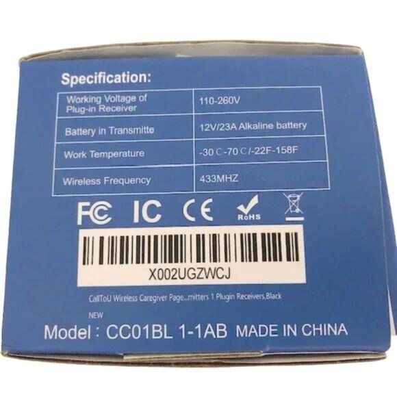 Caregiver Pager Wireless Call Bell Alert Button Waterproof Transmitter - Picture 7 of 13